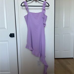 Lavender Ruffled Asymmetrical Dress